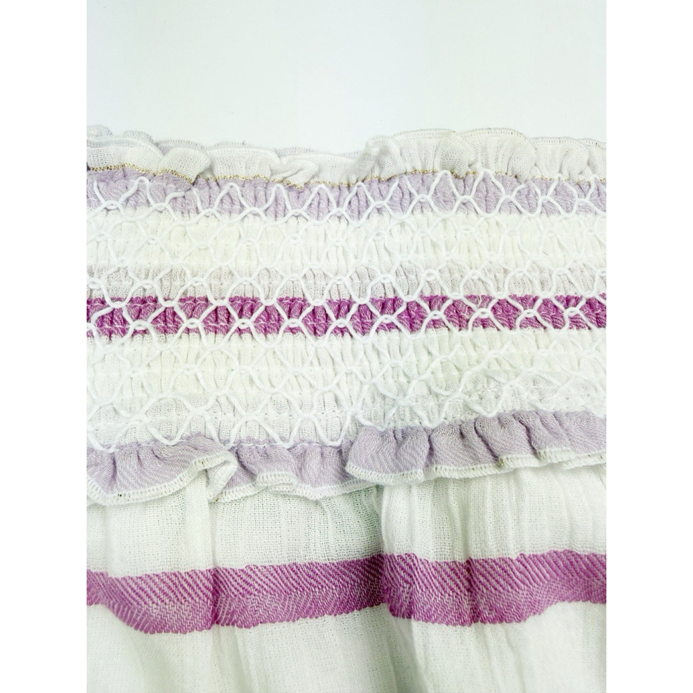 Lane Bryant Off The Shoulder Top Plus 14/16 White Pink Purple Striped Blouse - Picture 7 of 8